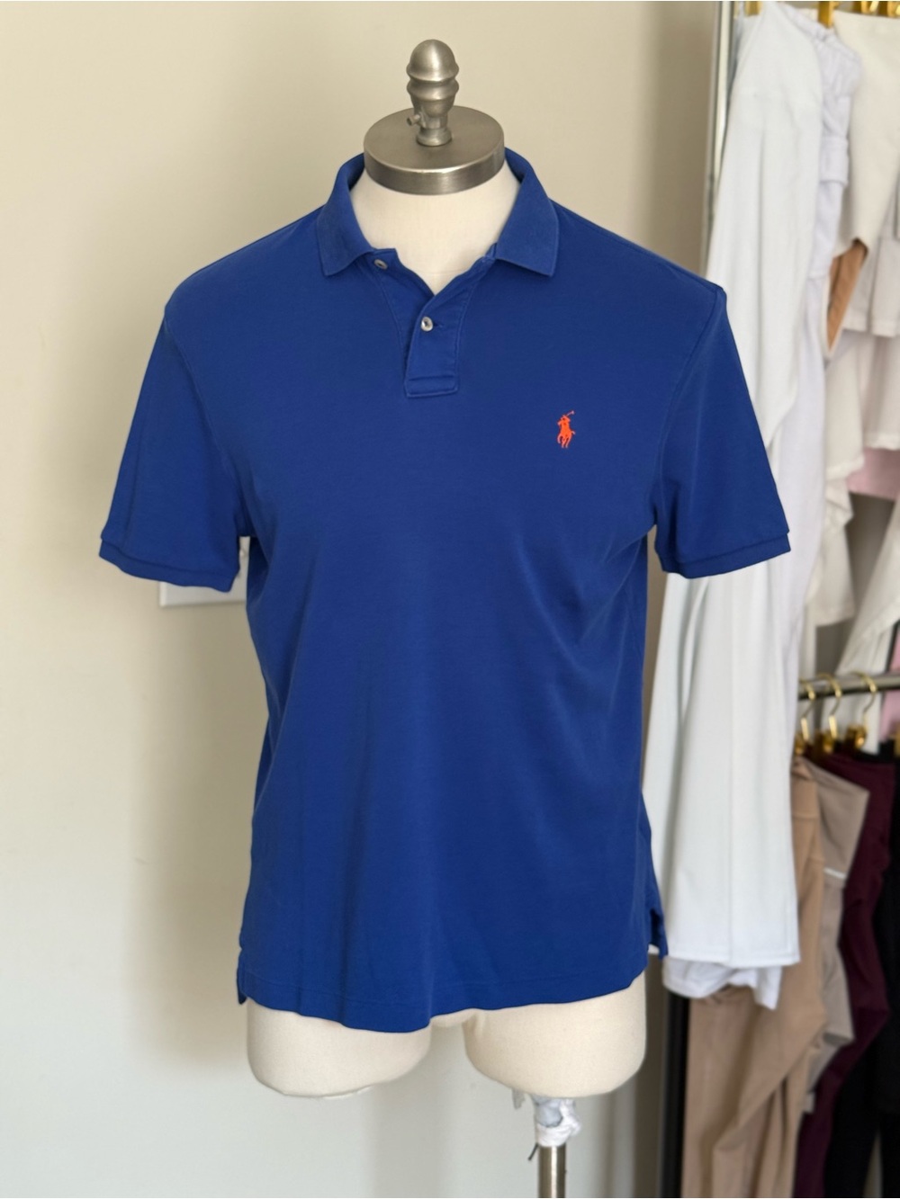 Ralph Lauren Mens Royal Blue Polo with Orange Pony